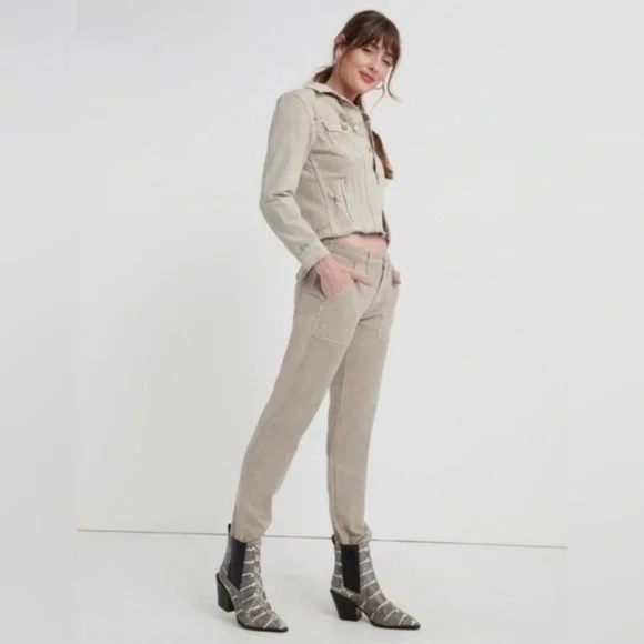 Lucky Brand | Khaki Boyfriend Distressed Utility Ankle Pants, Size 6 - Picture 2 of 11